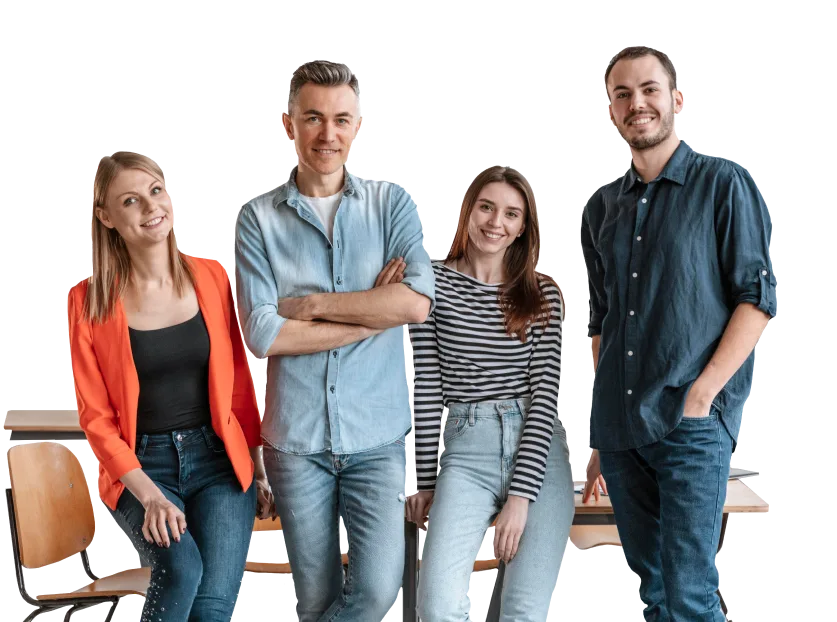 4 people smilling image